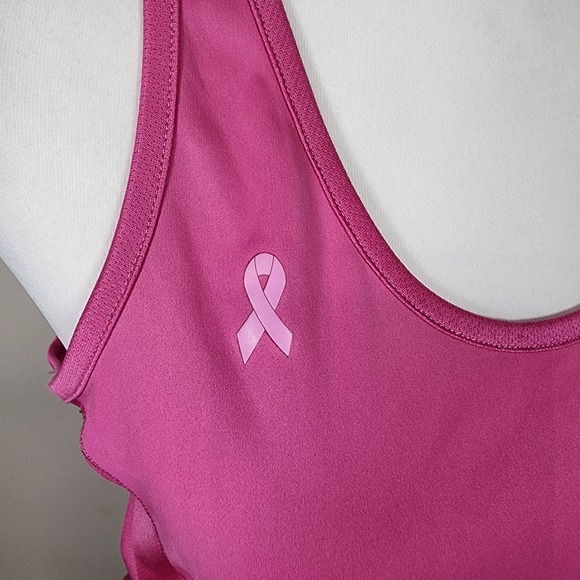 Adidas Racerback Tank Top Womens Medium Breast Cancer Awareness Sports Gym Pink - Picture 4 of 12